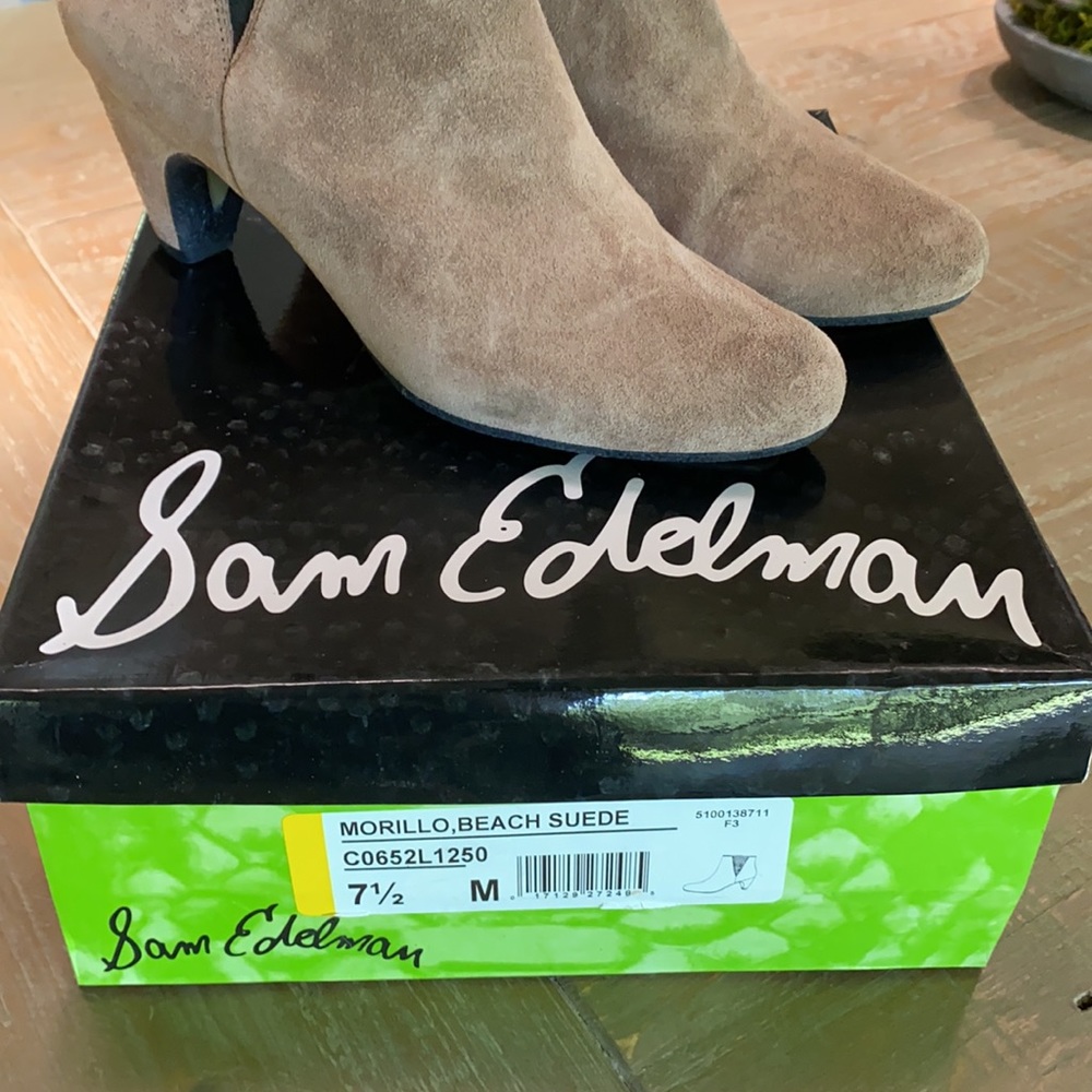 Sam Edelman Morillo Tan Suede Ankle Boots | Size 7.5 - Picture 5 of 5